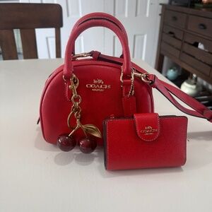SOLD! Coach Sydney Satchel with wallet and keychain